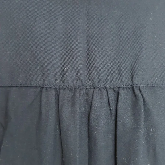 Ines De La Fressange X  Uniqlo Black twill Cotton Collarless Pintuck Dress - Picture 4 of 8